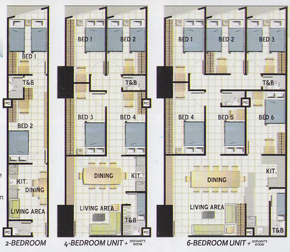 Dormy 593 - 2BR bare unit condo for rent in Quezon City